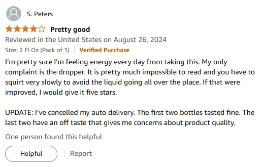 My Energy Boost from Vitamin B Complex Despite Dropper Flaws