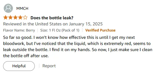 My Red Vitamin B Liquid Boosted Energy Despite Leaks