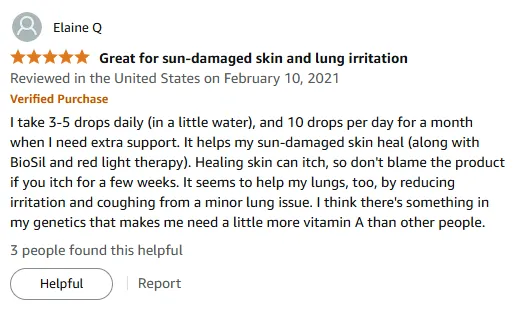My Vitamin A Drops Heal Sun-Damaged Skin & Lungs