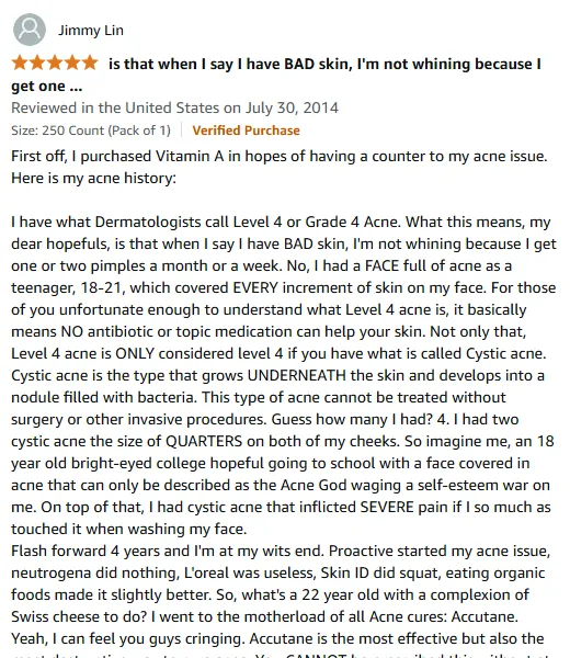 My Vitamin A Success Against Severe Cystic Acne