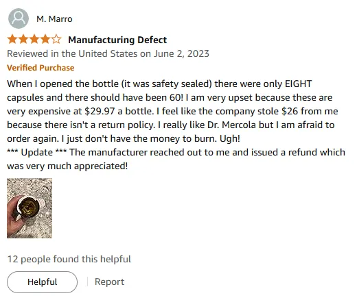 My Dr. Mercola Vitamin B Refund Saved My Trust
