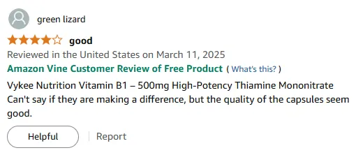 My Experience with High-Potency Vitamin B1 for Energy & Quality