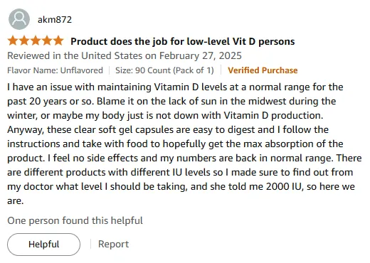 My Vitamin D3 2000 IU Success: No Side Effects, Normal Levels!