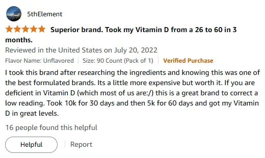 My Vitamin D Success: Best Formulated Brand Corrected Deficiency