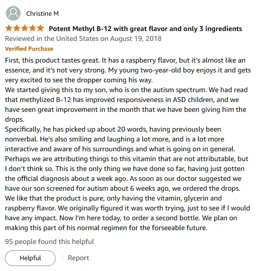 My Son's Speech Boost with Tasty Raspberry Methyl B-12 Drops