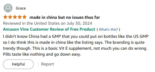 My Smooth Vitamin E Experience with China GMP