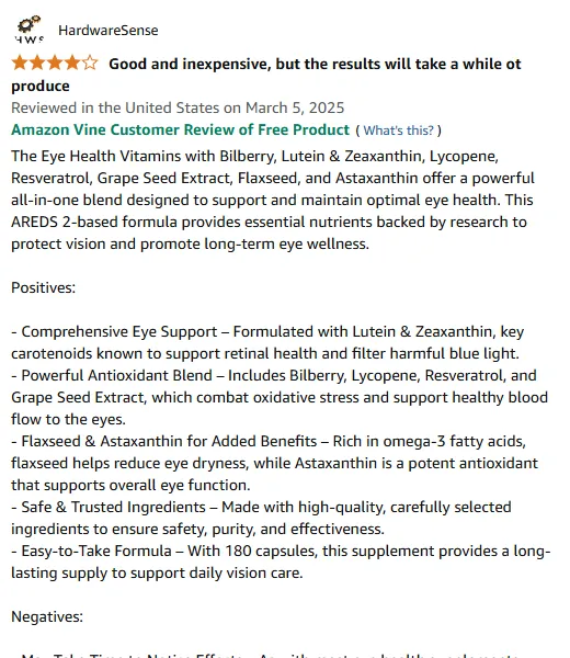 My Experience with AREDS 2 Eye Health Supplement for Vision Care