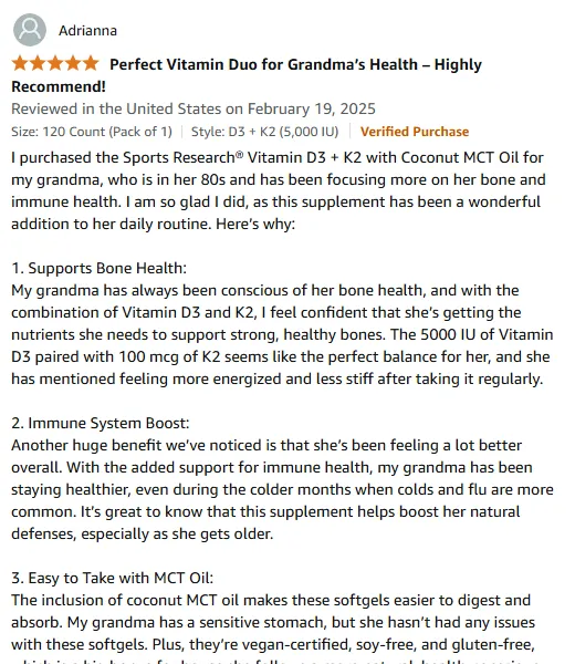I Boost Grandma's Bone Health with Vitamin D3 K2