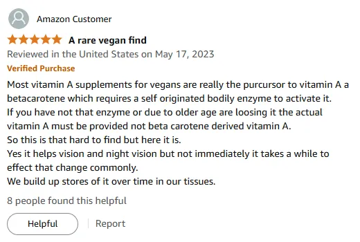 My Pure Vegan Vitamin A for Direct Eye Health