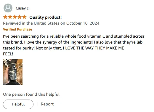 My Whole Food Vitamin C Synergy Boosts Energy