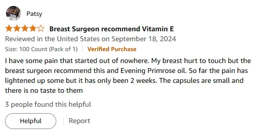 My Breast Pain Relief with Vitamin E Capsules