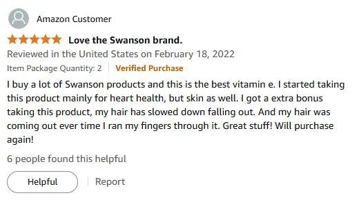 My Hair Loss Stopped with Swanson Vitamin E!