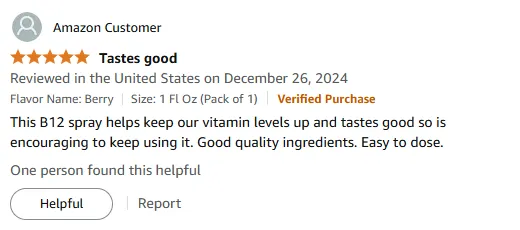 My Tasty B12 Spray Boosts Levels Daily