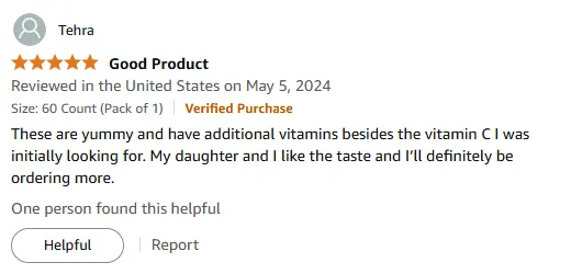 My Vitamin C Gummies Taste Yummy with Extra Vitamins